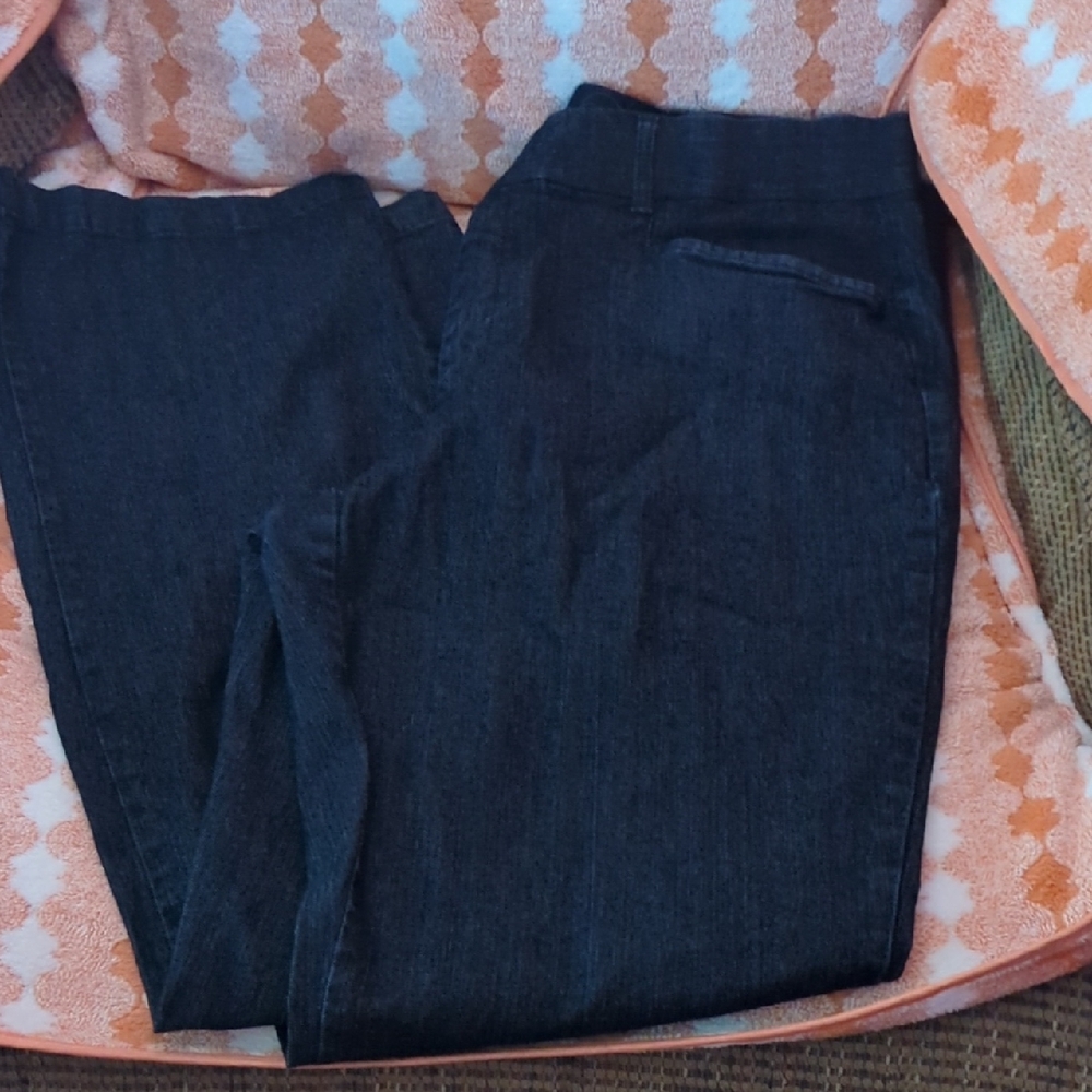 JM Collection Navy Denim Pants Plus